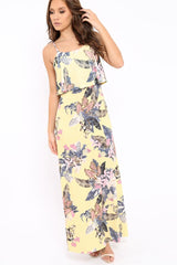 Yellow Floral Cami Maxi Dress - Kemmy