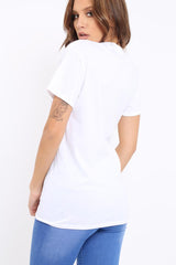 White Hey Girl Slogan T-Shirt - Leah