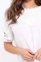 White Crochet Shift Dress - Tarria