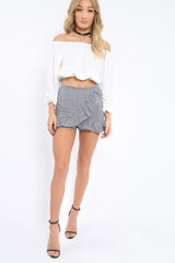 Black Gingham Ruffle Skort - Becci