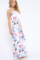 White Floral Print Maxi Dress - Karin