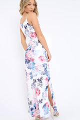 White Floral Print Maxi Dress - Karin