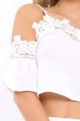 White Crochet Co-ord Set - Sharna