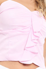Pink Ruffle Front Cami Top - Alanna