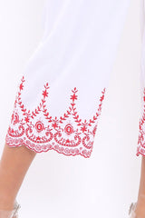 White Cropped Wide Leg Trousers - Eliana