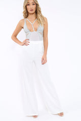 Grey Lace Harness Bodysuit - Kreena