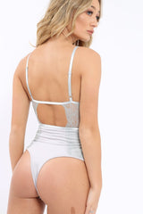 Grey Lace Harness Bodysuit - Kreena