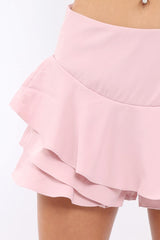 Rose Frill High Waisted Shorts - Claudelle