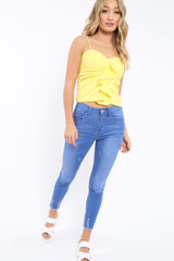 Yellow Ruffle Front Cami Top - Alanna