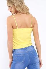 Yellow Ruffle Front Cami Top - Alanna