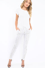 Grey Lace up Jumpsuit - Aurora