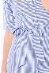Blue Stripe Playsuit - Carlynn