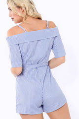 Blue Stripe Playsuit - Carlynn