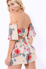 Nude Floral Co-Ord Set - Adana