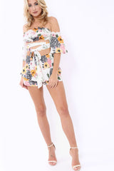 White Floral Shorts - Adana