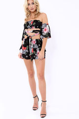 Black Floral Co-Ord Set - Adana
