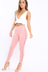Pink Fringe Leggings - Rosaleen