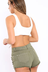 White Leather Lace Up Front Bralet - Joye