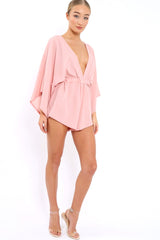 Rose Kimono Plunge Playsuit - Alisa