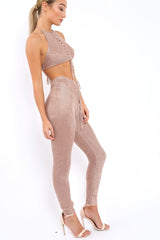 Rose Gold Metallic Co-ord Set - Klaire