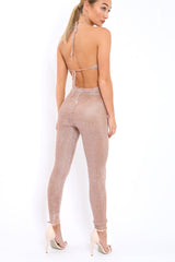 Rose Gold Metallic Co-ord Set - Klaire