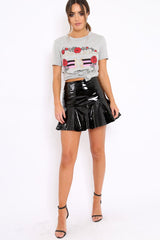 Grey Rebellious Slogan T-shirt - Casey