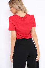 Red Rebellious Slogan T-shirt - Casey