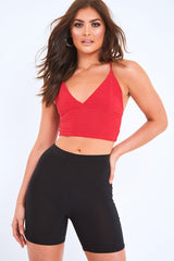Red Slinky Plunge Bralet - Bobbi