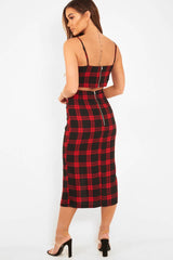 Red Check Bralet And Midi Skirt Co-ord - Caden