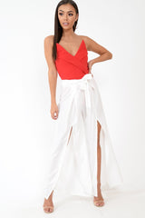 Red Cross Over Bardot Bodysuit - Sahari