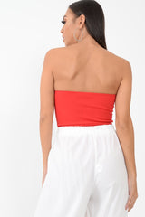 Red Cross Over Bardot Bodysuit - Sahari