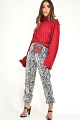 Red Leopard PU Envelope Bum Bag - Gabriana