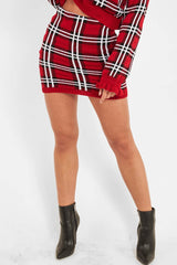 Red Tartan Knit Mini Skirt - Chantelle