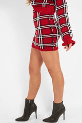 Red Tartan Knit Mini Skirt - Chantelle