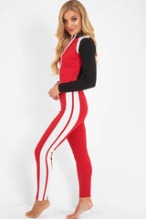 Red White Black Striped Tracksuit - Greylynn