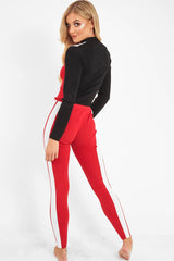 Red White Black Striped Tracksuit - Greylynn