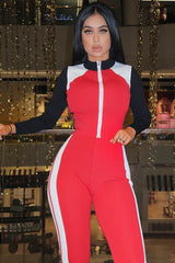 Red White Black Striped Tracksuit - Greylynn
