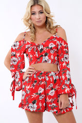 Red floral Shorts - Dahlia