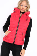 Red Padded Gilet - Ariella