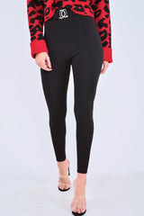 Black Tapered Trousers With Silver Buckle - Zyana