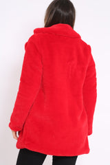 Red Faux Fur Coat - Kinleigh