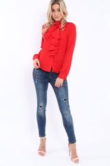 Red Ruffled Blouse - Corda