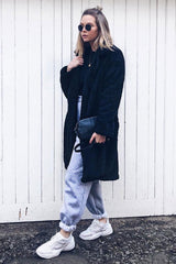 Black Faux Fur Teddy Coat - Reegan