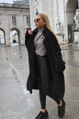 Black Faux Fur Teddy Coat - Reegan