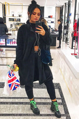 Black Faux Fur Teddy Coat - Reegan