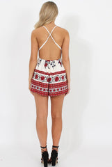 White V Front Crochet Playsuit - Reese
