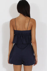 Navy Frill Layer Playsuit - Remi