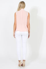 Pink High Neck Cross Over Top - Remy