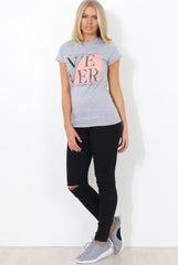 Remmi Grey Slogan Top