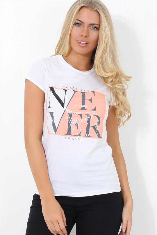 Remmi White Slogan Top